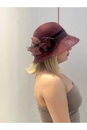 کلاه زرشکی زنانه پنبه ای Şapkacımadam - کد 822357040