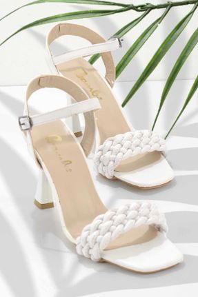 کفش پاشنه بلند کلاسیک سفید زنانه پاشنه ضخیم پاشنه متوسط ( 5 - 9 cm ) کد 307169009