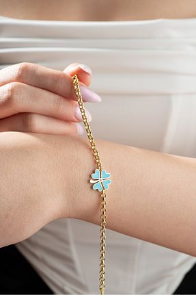 دستبند نقره طلائی زنانه 925 عیار NEREZE - کد 822488470