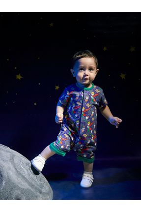 سرهمی سرمه ای بچه گانه آستین کوتاه Maya And Luca - کد 819016339