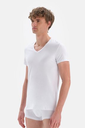 تیشرت سفید مردانه اسلیم فیت Dagi - کد 1842030