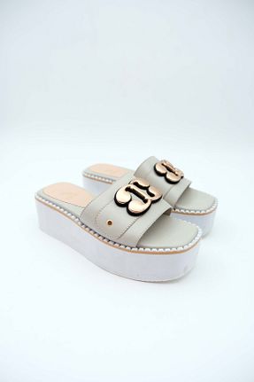 دمپائی بژ زنانه چرم خالص Tenau - کد 822535688