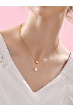 گردنبند جواهر طلائی زنانه فلزی کد 822533779