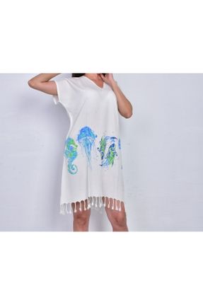 لباس ساحلی سفید زنانه پنبه (نخی) کد 822539836