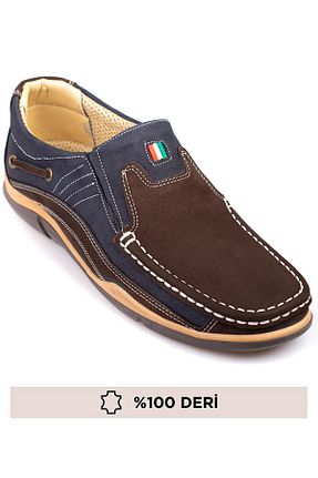 کفش لوفر قهوه ای مردانه نبوک maximoda - کد 822572040