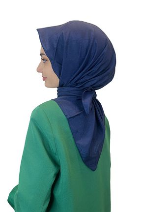 روسری سرمه ای 90 x 90 PİRAMİT - کد 822573267