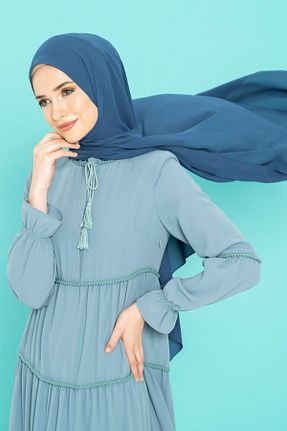 روسری آبی 70 * 180 Beyza - کد 149022009