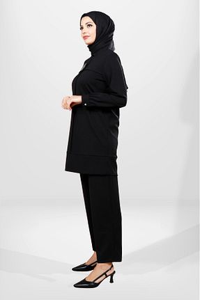 ست بالاتنه و پائین تنه حجاب مشکی زنانه رگولار Beyza - کد 783345755