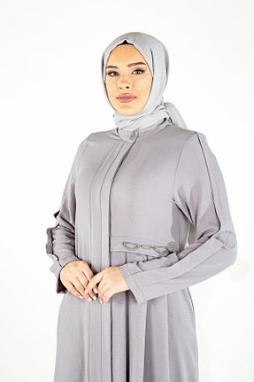 کلاه و ابایا طوسی زنانه بافتنی Beyza - کد 730153814