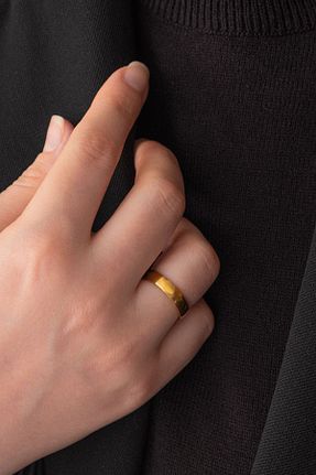 انگشتر استیل (فولاد) طلائی زنانه استیل ضد زنگ ByFlorya Jewelry - کد 819464533