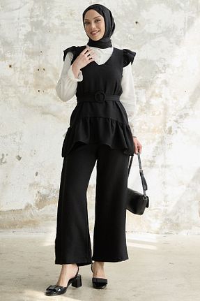ست بالاتنه و پائین تنه حجاب مشکی زنانه رگولار InStyle - کد 822691923