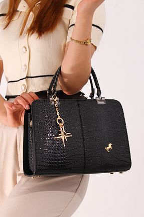 کیف دستی مشکی زنانه ابعاد بزرگ Miami Polo Club - کد 822355243