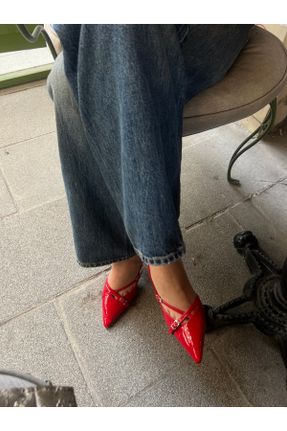 کفش پاشنه بلند کلاسیک قرمز زنانه پاشنه متوسط ( 5 - 9 cm ) پاشنه نازک کد 822370309