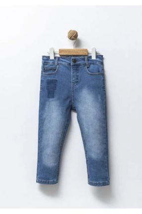 شلوار جین آبی بچه گانه پاچه لوله ای جین ساده استاندارد کد 822520565