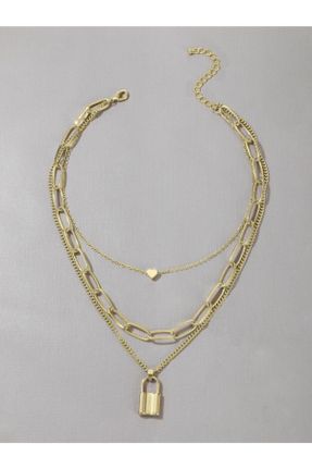 گردنبند جواهر طلائی زنانه فلزی کد 822543408