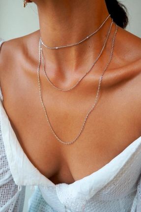 گردنبند جواهر زنانه فلزی کد 822540891