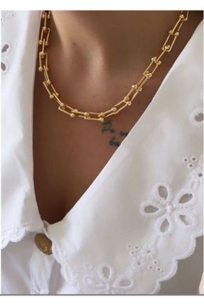 گردنبند جواهر طلائی زنانه فلزی کد 822543304