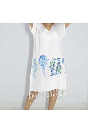 لباس ساحلی سفید زنانه پنبه (نخی) کد 822539836