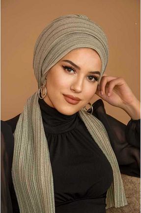 شال طلائی زنانه پنبه - پلی استر کد 815609045