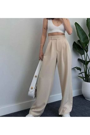 شلوار پارچه ای بژ زنانه بلند NEXUS - کد 822577090