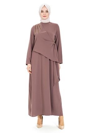 لباس حجاب قهوه ای زنانه رگولار Beyza - کد 288606268