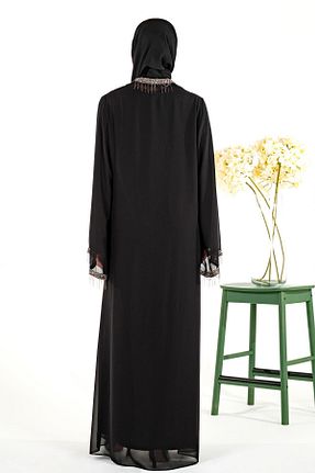 کلاه و ابایا مشکی زنانه بافتنی Beyza - کد 730892066