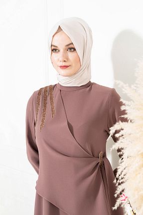 لباس حجاب قهوه ای زنانه رگولار Beyza - کد 288606268