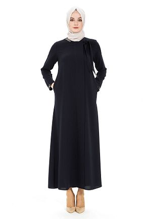 کلاه و ابایا سرمه ای زنانه بافتنی Beyza - کد 319758704