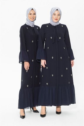 کلاه و ابایا سرمه ای زنانه پلی استر Beyza - کد 204443690