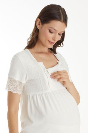ست لباس راحتی حاملگی سفید زنانه مخلوط ویسکون کد 822287693