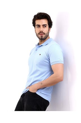 پولوشرت آبی مردانه پنبه - پلی استر Boyfriend آستین-کوتاه تکی کد 822333246