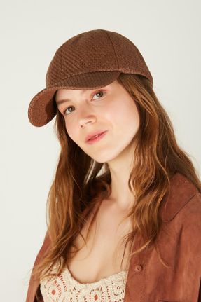 کلاه قهوه ای زنانه حصیری کد 822363927
