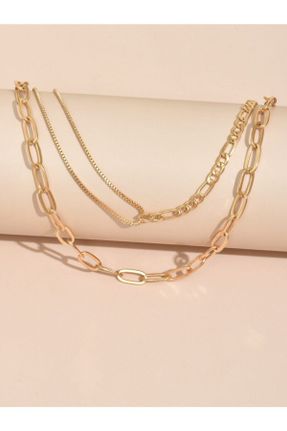گردنبند جواهر طلائی زنانه فلزی کد 822536112
