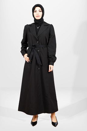 ترنچکت حجاب مشکی زنانه آستر دار Beyza - کد 789682767