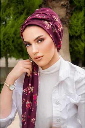 کلاه شنای اسلامی بنفش زنانه کد 746267517