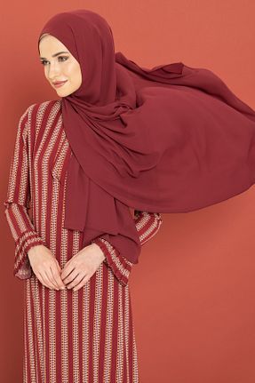 روسری زرشکی ساده Beyza - کد 44634800