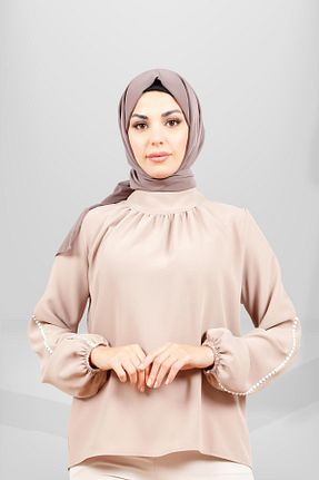 بلوز حجاب قهوه ای زنانه رگولار Beyza - کد 790848717
