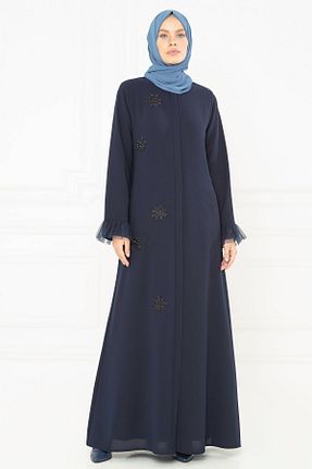کلاه و ابایا سرمه ای زنانه بافتنی Beyza - کد 97422012
