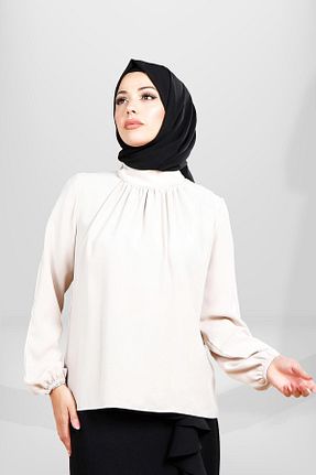بلوز حجاب بژ زنانه رگولار Beyza - کد 790848665