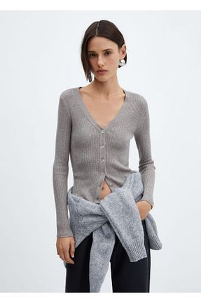 پلیور طوسی زنانه Saç Örgü MANGO - کد 780113031