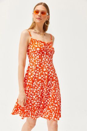 لباس نارنجی زنانه بافت مخلوط پلی استر گلوژ کد 822539278