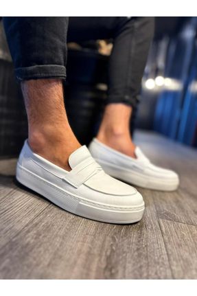 کفش کلاسیک سفید مردانه چرم مصنوعی پاشنه کوتاه ( 4 - 1 cm ) پاشنه ساده کد 811381980