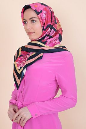 دستمال گردن صورتی زنانه ابریشم LAVİNİST - کد 822704765