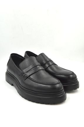 کفش کلاسیک مشکی مردانه چرم طبیعی پاشنه کوتاه ( 4 - 1 cm ) کد 822730401
