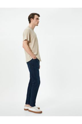 شلوار جین سرمه ای مردانه پاچه تنگ جین استاندارد کد 800032355