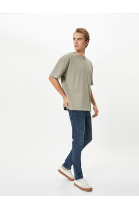 شلوار جین سرمه ای مردانه پاچه تنگ جین اسلیم استاندارد کد 790759501