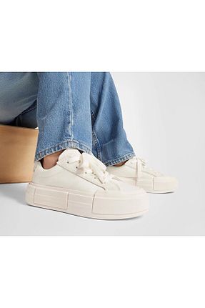 کفش اسنیکر بژ زنانه بند دار Converse - کد 823031034