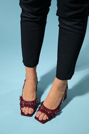کفش پاشنه بلند کلاسیک زرشکی زنانه چرم مصنوعی luvishoes - کد 823037923