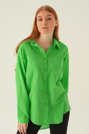 پیراهن سبز زنانه رگولار کد 823109876