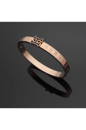 دستبند استیل صورتی زنانه فولاد ( استیل ) کد 823132611
